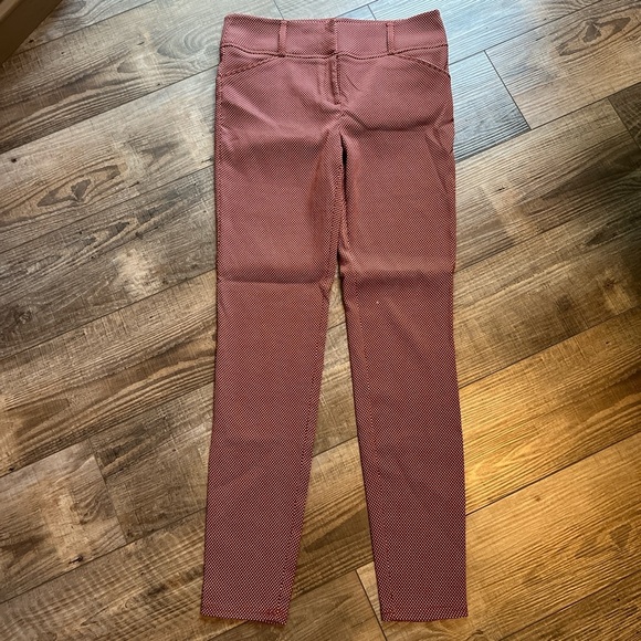 dazz Pants - Dazz brand Burnt orange skinny fit trousers w/ polka dots + stretch thro…